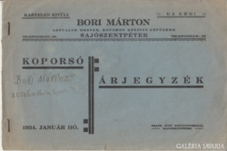 KOPORSÓ ÁRJEGYZÉK - Bori Márton 1934