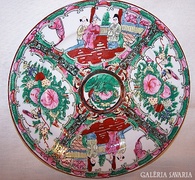 A kézzel festett,jelzett,Kantoni Kínai vagy Japán tányé