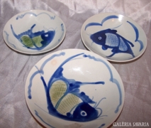 Régi Kínai vagy Japán,Ázsiai halas porcelán tányérok
