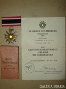 Német Háborús érdemkereszt KVK + Adományozói