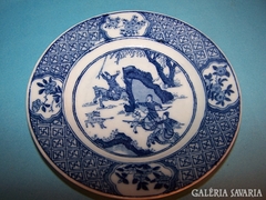 Kínai vagy japán,csata jelenetes kék-fehér porcelán fal