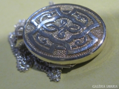 925-ös jelzésű, skót fényképtartó ezüst medál