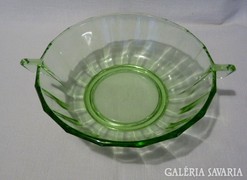 Art deko zöld üvegtál