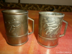 Két réz kávéadagoló pohár