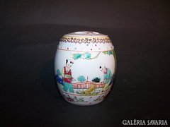 Kézzel festett Japán vagy Kínai porcelán tealevél táro