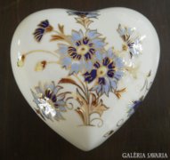 Zsolnay búzavirágos szívalakú bonbonier