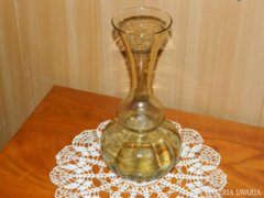Art Nouveau antique mustard colored glass vase