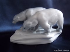 Zsolnay jegesmedve pár , jegesmedvék