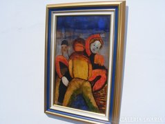 BALÁZS JÁNOS,Szex, eredeti festménye,50x31,olaj,farost