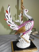 Lámpa porcelán madárral
