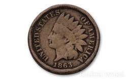  1863 INDIÁN FEJES USA 1 CENT 