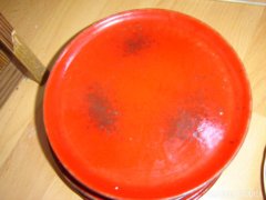 Kerámia piros tányér 6 db
