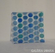 Kék pettyes üveg asztalközép