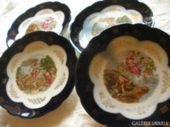 Antik, jelölt angyalkás tányérok M.Z. porcelán