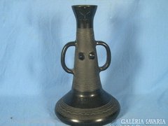 AA63 A4 Mohácsi fekete kerámia váza