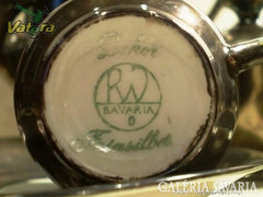 Finomezüst dekoros Bavaria porcelán teás készlet