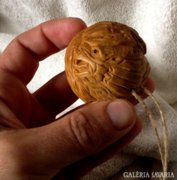 Sárkány gömb japán netsuke necuke fafaragás