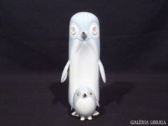 2535 F4 Régi Aquincum porcelán pingvin pár 25 cm