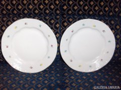 Virágos Zsolnay lapos tányér - 2 db - hiánypótlásra