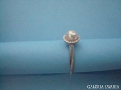 Antik ezüst gyűrű gyönggyel