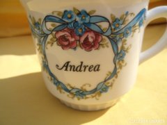porcelán nefelejcses virágos Andrea neves bögre