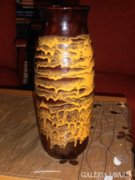 Retro barna-sárga kerámia váza