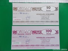 50, 100, 500 és 1.000 Ft Szükségpénz 1990. UNC