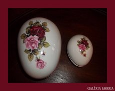 2db rózsás,HOLLÓHÁZI tojás alakú bonbonier 