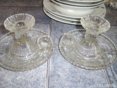 2 darabos sasvári üveg gyertyatartó