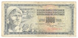 1000 dínár 1981 Jugoszlávia