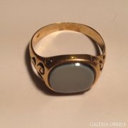 Régi 14K férfi pecsétgyűrű,antik köves gyűrű