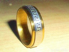 Római mintás Arany-Ezüst Karikagyűrű
