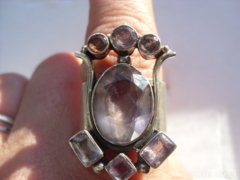 Gyönyörű ametiszt kőves ezüst gyűrű
