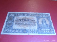 1000 Korona 1923 Magyar Pénzjegynyomda R.t