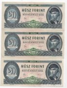 3 db 20 Forint  1981 (Postával)