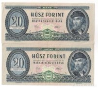 2 db 20 Forint  1975 (Postával)