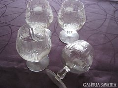4 db kristály konyakos pohár 