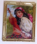 Cinka Panna cigánylány hegedűvel festmény