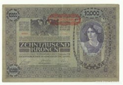 1918 osztrák 10 000 korona, ropogós