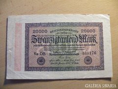 NÉMET BIRODALMI 20.000 MÁRKA 1923