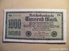NÉMET BIRODALMI 1.000 MÁRKA 1922 PIROS SZÁM