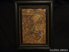 István Dési huber: man with portrait frame
