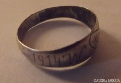 I.Világháborús Ezüst gyűrű 1914-18