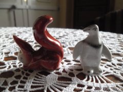 Ritka Hollóházi Pingvin és Mókus Miniatűrök
