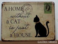 Macska fém tábla dekor, cicás kép