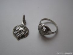 Bika medál és gyűrű ezüstből