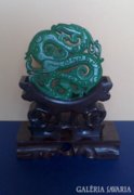 Jade kő faragott sárkány amulett egzotikus medál