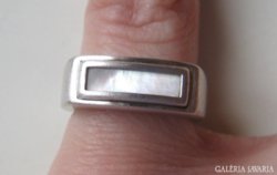Gyöngyház berakásos ezüst gyűrű!