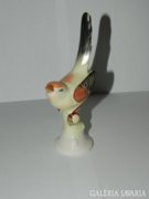 Hollóházi porcelán álló farkú fülemüle ritka festésű 14,2cm