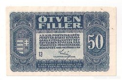 50 Fillér  1920  (Postával)